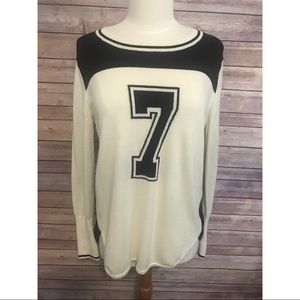 Banana Republic varsity black colorblock sweater